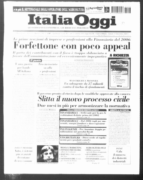 Italia oggi : quotidiano di economia finanza e politica